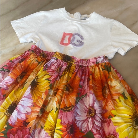 Dolce & Gabbana Other - Dolce & Gabbana White and Multicolor Floral Kids Dress